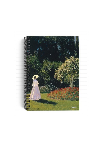 Claude Monet/woman İn The Garden, 1867 Spiralli Defter 27 A5 Çizgili 100 Sayfa Okul Düz Çok Renkli