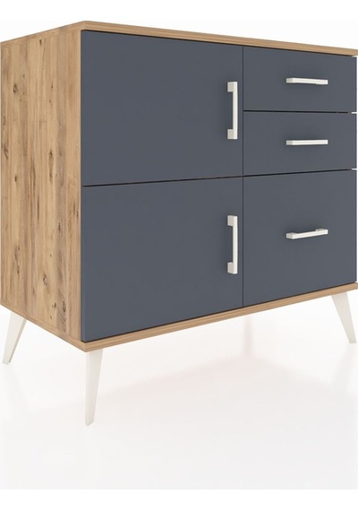 Hyperion Şifonyer Tek Raflı 3 Çekmeceli 2 Kapaklı 88x44x80 Çam-antrasit Antrasit Hyperion Şifonyer Tek Raflı 3 Çekmeceli 2 Kapaklı 88x44x80 Çam-antrasit Antrasit