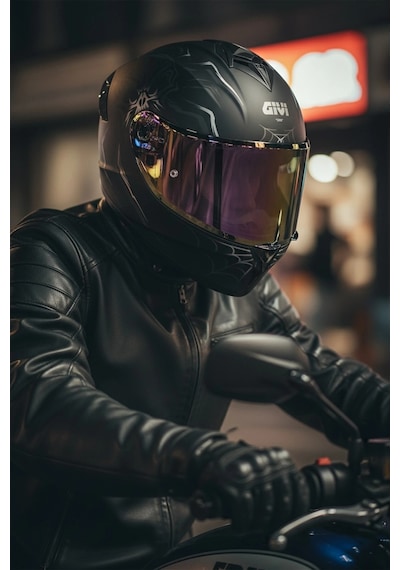 Gıvı 50.x Arachno Mat  1 Renkli 1 Şeffaf Vizörlü Motosiklet Kask İridyum Vizör + Şeffaf