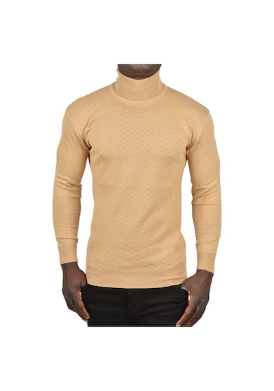 Deepsea Erkek Camel Zigzag Desenli Tam Balıkçı Yaka Dar Kesim Boğazlı Triko Kazak 2505497 Camel Deepsea Erkek Camel Zigzag Desenli Tam Balıkçı Yaka Dar Kesim Boğazlı Triko Kazak 2505497 Camel
