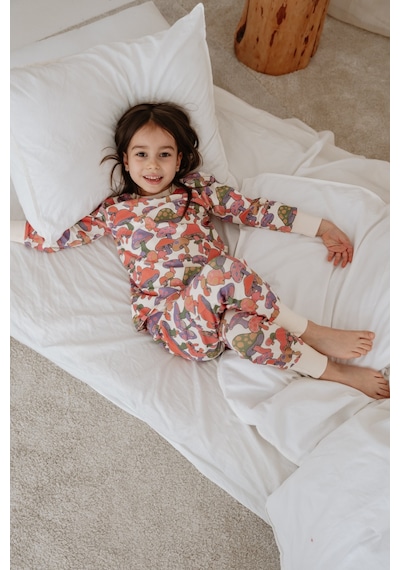 Mantar Baskılı Color Shapes Çocuk Pijama Seti Pembe
