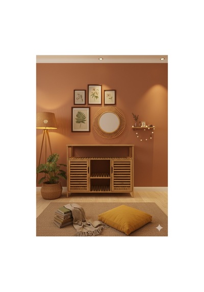 Bambu Çift Kapaklı Organizer Bej Bambu Çift Kapaklı Organizer Bej