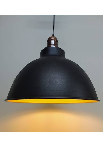 Mylights Retro Rustik Bakır Askılı Metal Sarkıt Avize Siyah Iç (549237687)