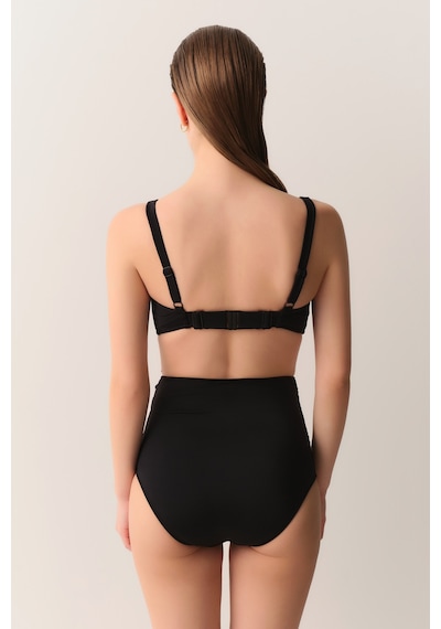 Suwen Yüksek Bel Drapeli Bikini Alt Sbn26980012 Siyah