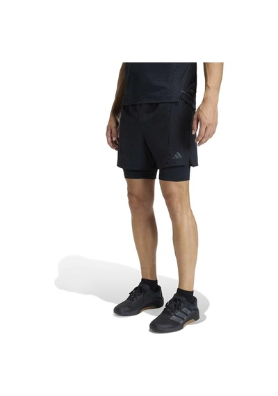 Adidas Erkek Şort D4t 2ın1 Shorts Kf6431 Siyah