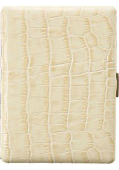 Pearl Japan Cosmos Deri Uzun Sigara Tabakası Croco Beyaz 9lu