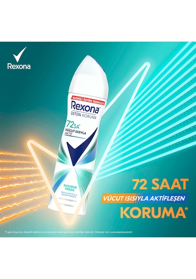 Kadın Sprey Deodorant Shower Fresh 72 Saat Kesintisiz Üstün Koruma 150 Mlx3