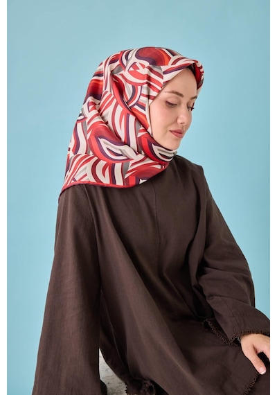 Silk Home Twill İpek Eşarp 11471-16 Kırmızı, Bordo, Antrasit, Beyaz, Koyu Mor
