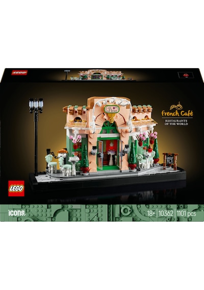 LEGO® Icons Fransız Kafe 10362 - Yetişkinler için Koleksiyonluk Dekoratif Model Yapım Seti (1101 Parça)