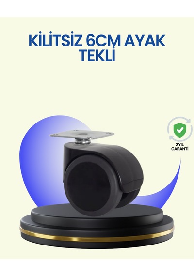 Zengemtx 6 Cm Döner Kilitsiz Ayak Tek Parça Çok Renkli