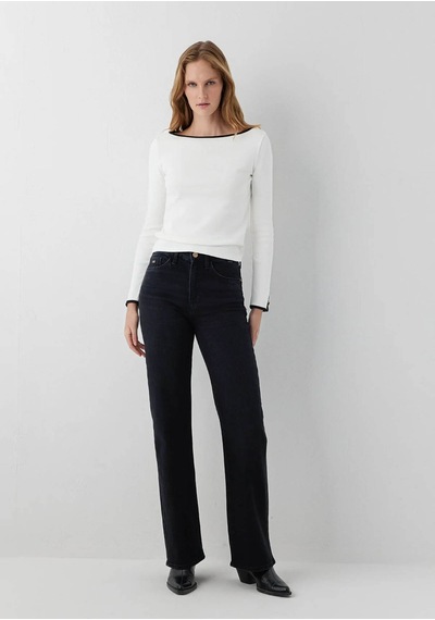 Mavi Victoria Wide Leg, Yüksek Bel Antrasit Kadın Jean Pantolon 101072-a3816