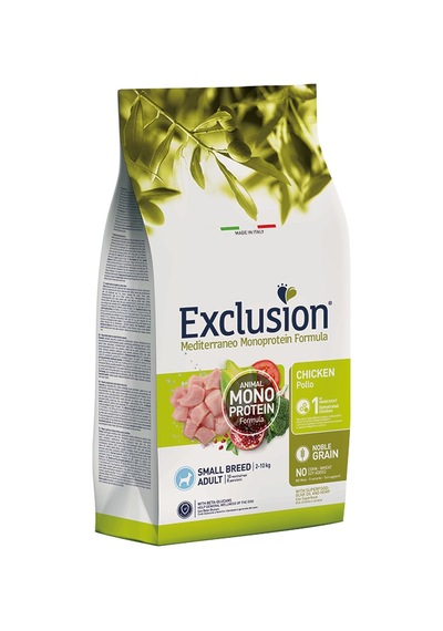 Exclusion Mediterraneo Monoprotein Düşük Tahıllı Tavuklu Ve Narlı Küçük Irk Yetişkin Köpek Maması 2 KG