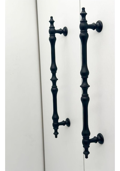 Şehzade Mat Siyah Mobilya Dolap Mutfak Çekmece Kulpu 96 Mm 9.6 Cm 2 Adet