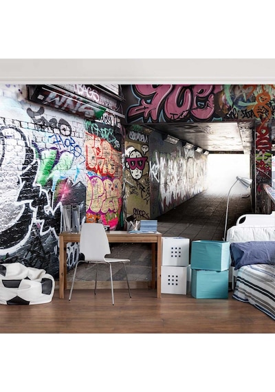 Graffity Yazılı Tünel Duvar Kağıdı