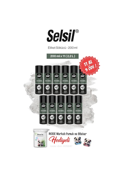11 Al 9 Öde Selsil Etiket Sökücü 200 Ml Ve Rosie Pamuk