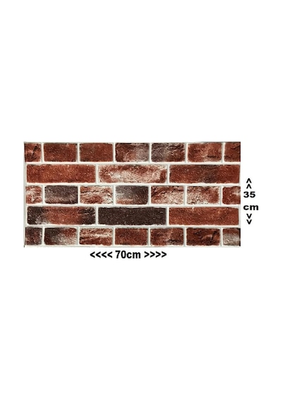 Kendinden Yapışkanlı Çok Renkli Taş Tuğla Desen Salon Ofis Duvar Kağıdı Paneli 70x35cm 1 Adet W149