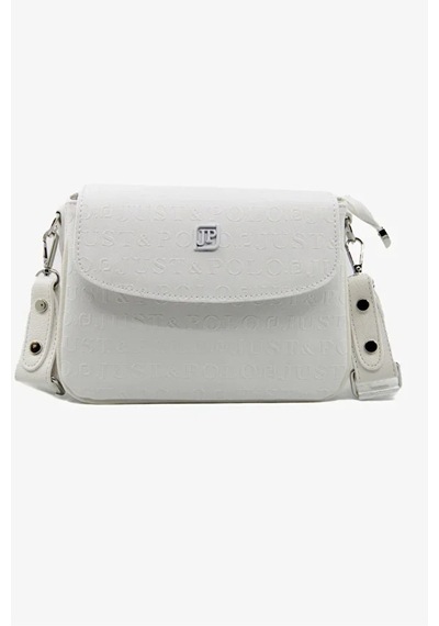 Just Polo Kadın Su Geçirmez Ayarlanabilir Askılı Lüks El & Omuz Çantası Shoulder Bag Ebat: 25 X 15 Cm Beyaz