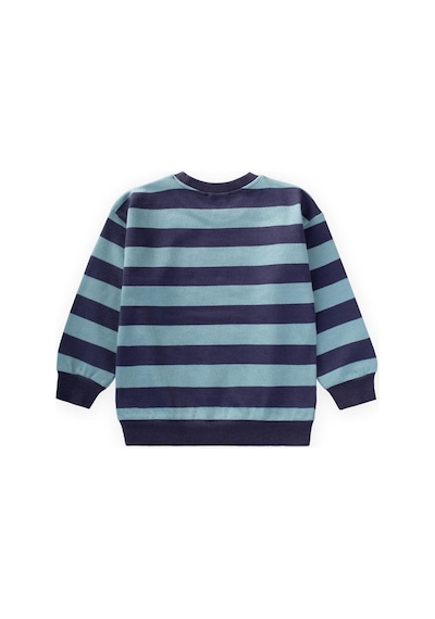 Cigit Çizgili Triko Sweatshırt 2-12 Yaş Mint Lacivert Mint Lacivert