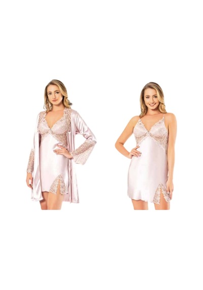 Carmella 1330 Ipek Saten 6 Lı Kadın Gecelik Sabahlık Pijama Takım (536145968)