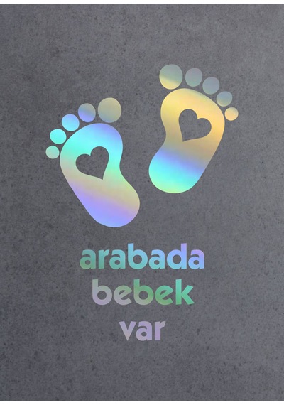 Arabada Bebek Var Sticker - Araba Oto Araç Cam Sticker - 02502 20x14 Cm