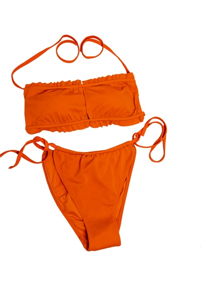 3nbe Kadın Bikini Takımı Turuncu Tünelli Koyu Turuncu