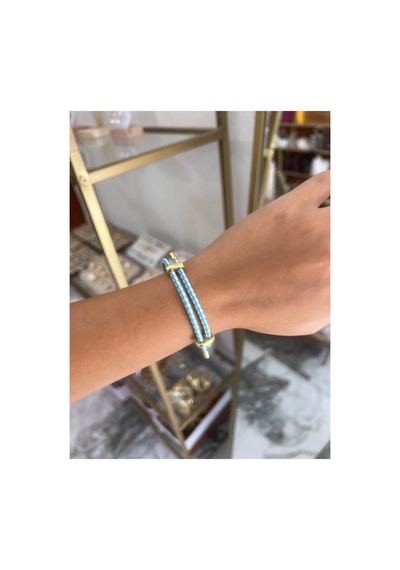 Linalya Jewelry Örme İp Bileklik Mavi - Model 200