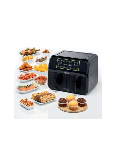 Ariete Dual Airyfryer Siyah 8 L XXXL 1700W Çift Hazneli Sıcak