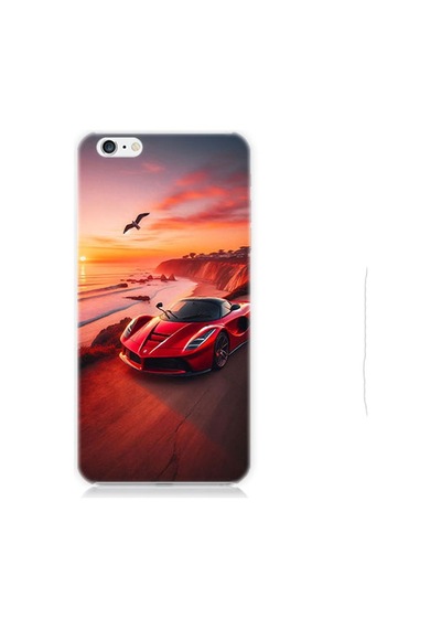 Apple Uyumlu iPhone 6 Plus Hızlı Kırmızı Desenli Silikon Kılıf