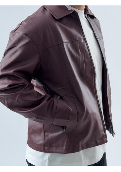 Cocopelli Bordo Deri Erkek Ceket Coc3491