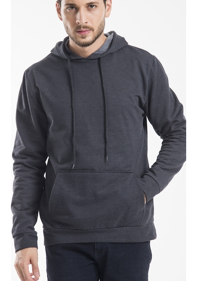 Süperlife Erkek Kapşonlu Regular Fit İnce Sweatshirt Spr 20k55 Antrasit