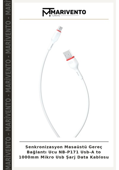 Senkronizasyon Masaüstü Gereç Bağlantı Ucu Nb-p171 Usb-a To 1000mm Mikro Usb Şarj Data Kablosu