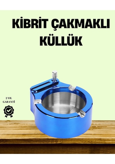 Mey İthalat Çakmaklı Küllük Paslanmaz Çelik Şık Masa Aksesuarı