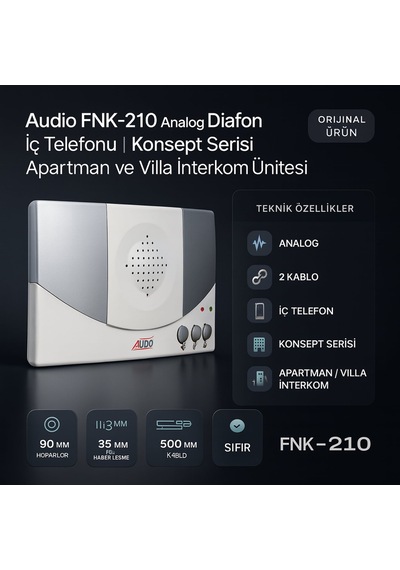 Audio Fnk-210 Analog Diafon İç Telefonu Konsept Serisi Apartman Ve Villa İnterkom Ünitesi