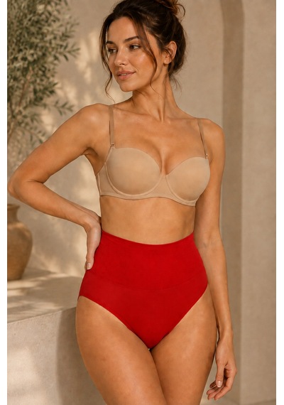 Fit Women Kadın Yüksek Bel Esnek Kırmızı Külot