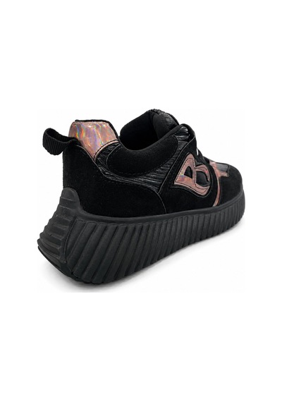 Papucumun Dünyası Kadın Modern Chunky Taban Yumuşak İç Yapılı Günlük Sneaker Siyah