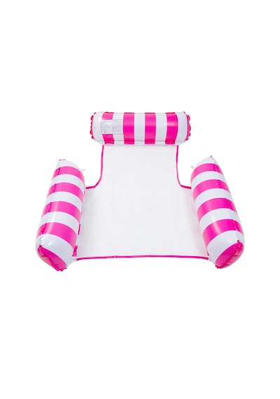 Fileli 3 Yastıklı Premium Deniz Havuz Hamağı 4 Fonksiyonlu Havuz Deniz Yatağı 120x122 Cm Pembe