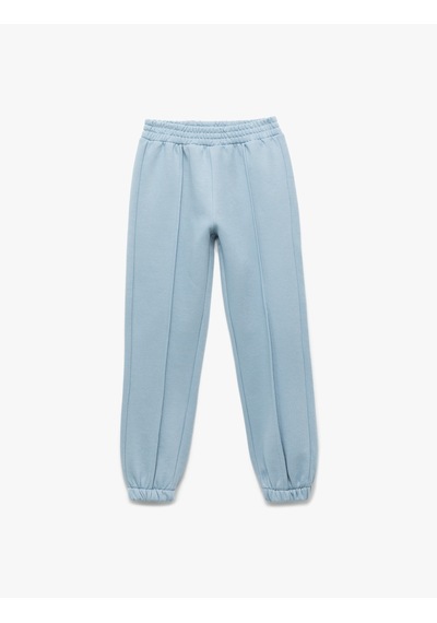 Koton Beli Lastikli Şardonlu Jogger Eşofman Altı Mavi 6wkg40102ak Mavi