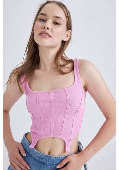 Defacto Coool Fitted Korse Görünümlü Fitilli Kaşkorse Atlet A8762AX23SMPN179