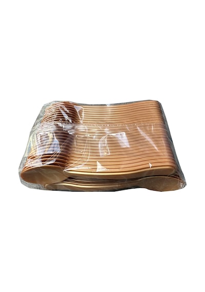 Plastik Şeffaf Altın Sarı Gold Sup Kaşık - Tatlı Dondurma Kaşığı - 12.5 Cm. - 50 Adetlik Paket Sarı