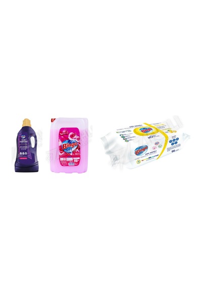 Bingo Giysi Şampuanı 3 L + Yumuşatıcı Soft 5 L+ Yüzey Tem.havlusu 96'lı 3'lü Set Diğer