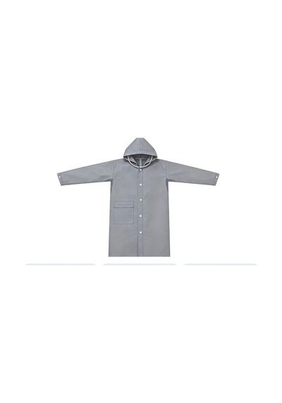 Lilymoon Su Geçirmez Kapüşonlu Siperlikli Unisex Yağmurluk Gri
