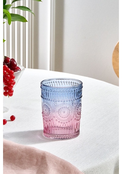 Karaca  Sunflower Su Bardağı 250 Ml Mavi Pembe
