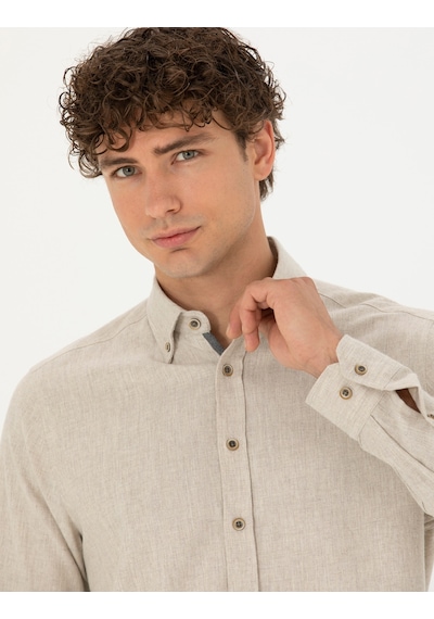Pierre Cardin Erkek Bej Desenli Gömlek 50275625-vr011 Bej Pierre Cardin Erkek Bej Desenli Gömlek 50275625-vr011 Bej