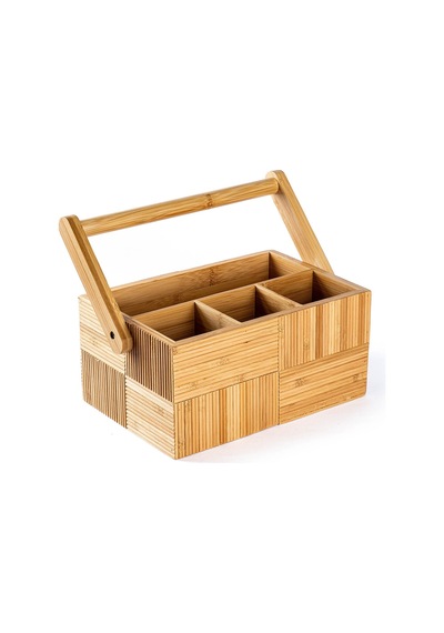 Tantitoni Bambu Tutacaklı Çatal Kaşık Bıçak Kutusu 27x16.5cm