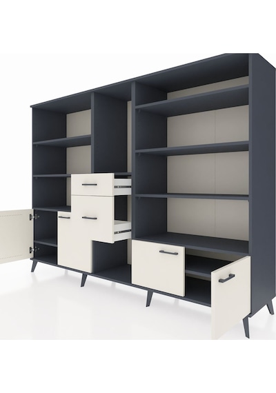 Hyperion Dolap 10 Raflı 2 Çekmeceli 4 Kapaklı 220x44x163 Antrasit Antrasit-aytaşı Hyperion Dolap 10 Raflı 2 Çekmeceli 4 Kapaklı 220x44x163 Antrasit Antrasit-aytaşı