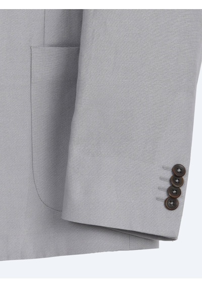 Kip Gri Modern Fit Keten Karışımlı Takım Elbise