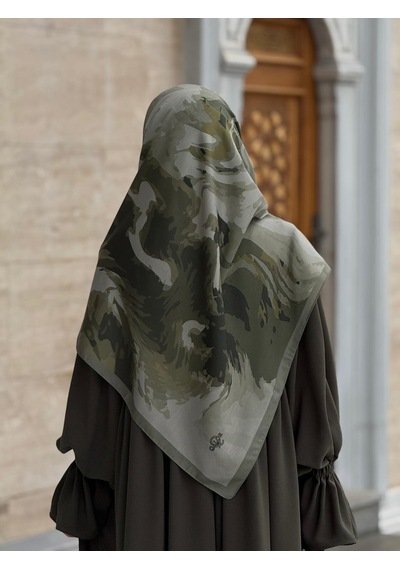 Qalortex Scarf Pamuklu Soft Erva Desen Eşarp-çağla Çağla