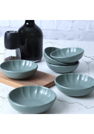 Keramika Mat Yeşil Sirius Çerezlik / Sosluk 12 Cm 6 Adet 322