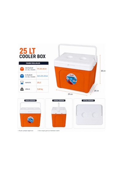 25 Lt Buzluk Termos Eps 1066 Coolerbox -471 Turuncu