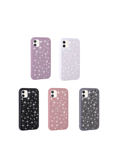 Zore İphone 11 Uyumlu Parlak Taşlı Tasarım Pırlanta Ogaa Kılıf-pembe